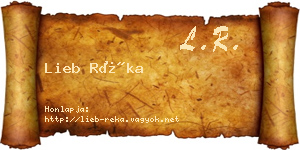 Lieb Réka névjegykártya